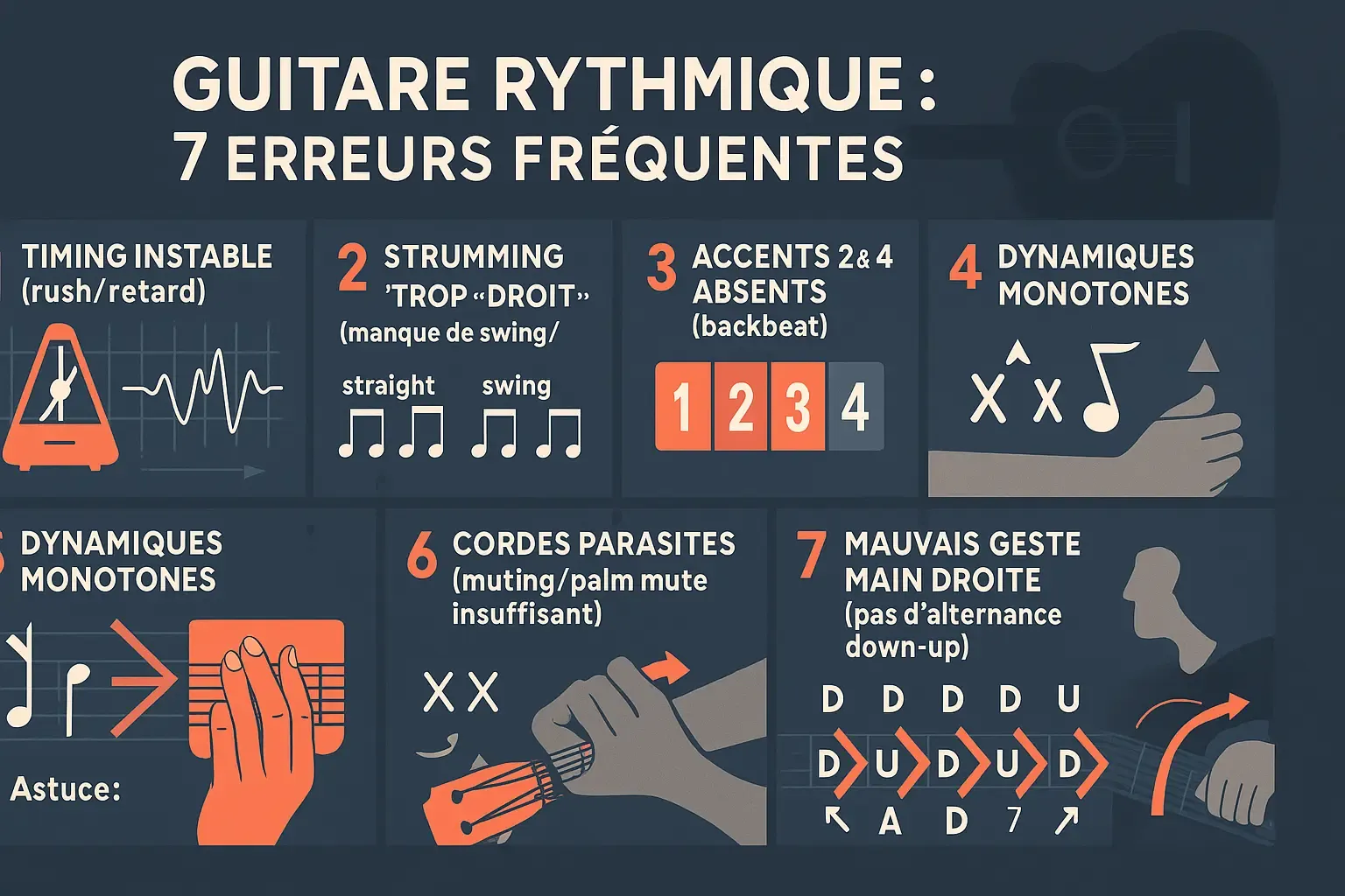 Erreurs rythme guitare : les 7 fautes à éviter