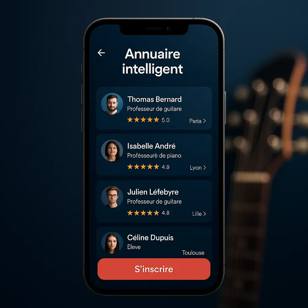 Annuaire interactif des professeurs de guitare – Guitar Social Club