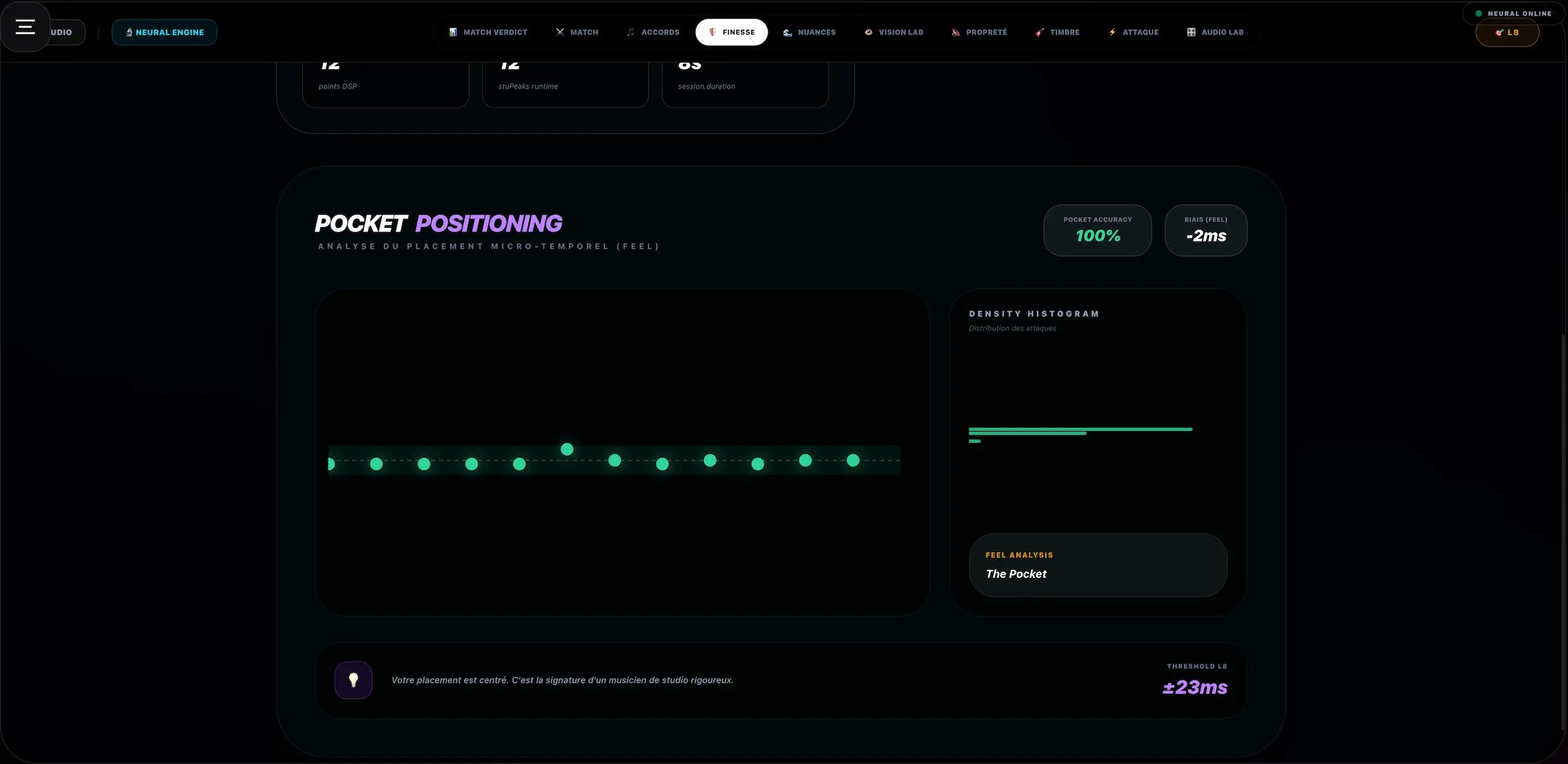 Analyseur Finesse pour mieux lire la précision du jeu
