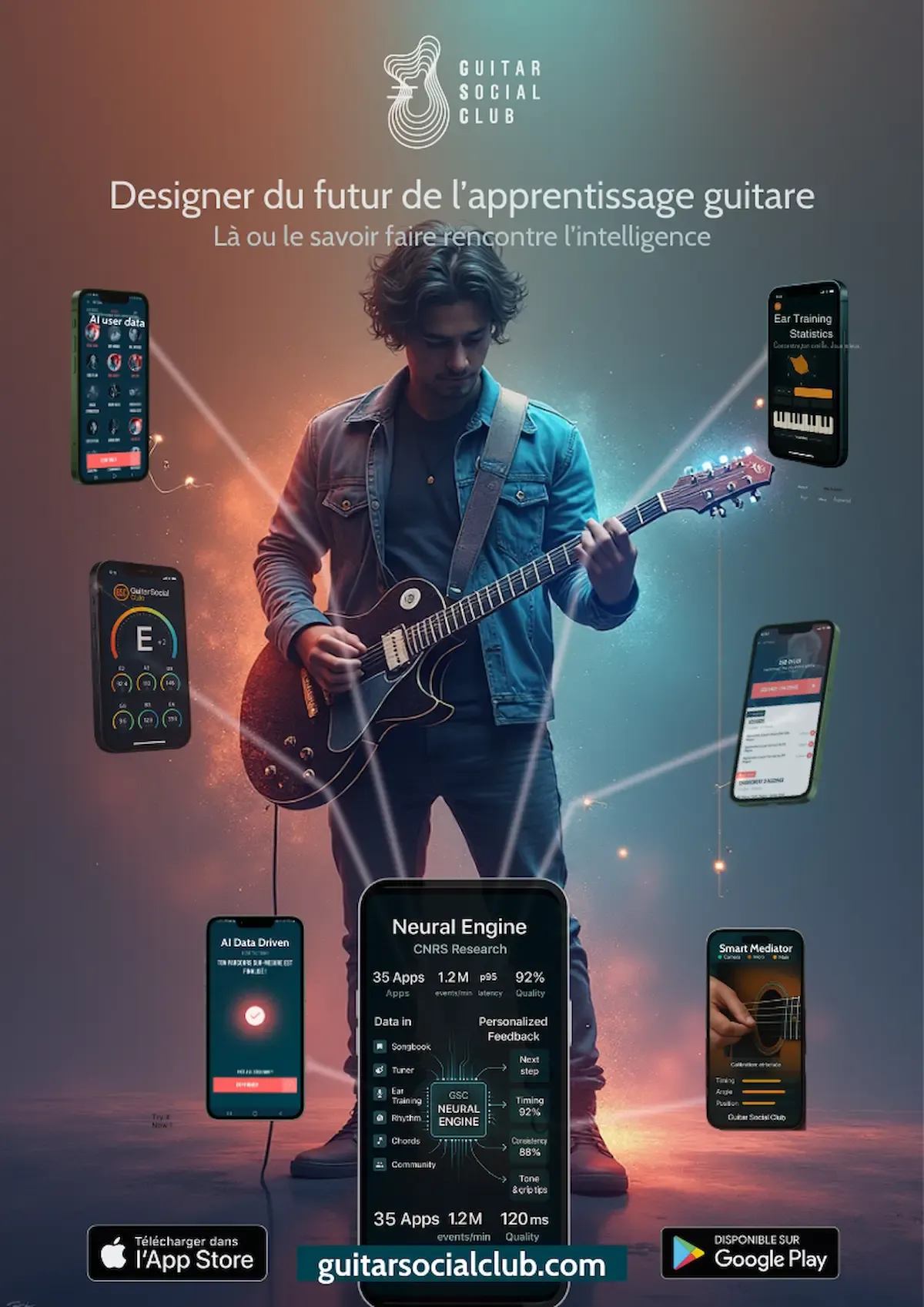 Interface de l'IA guitare personnalisée de Guitar Social Club