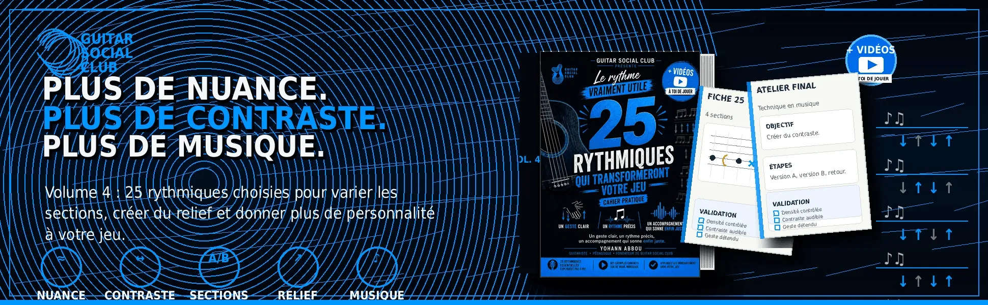 25 rythmiques guitare - Volume 4 : Plus de nuance, plus de contraste, plus de musique