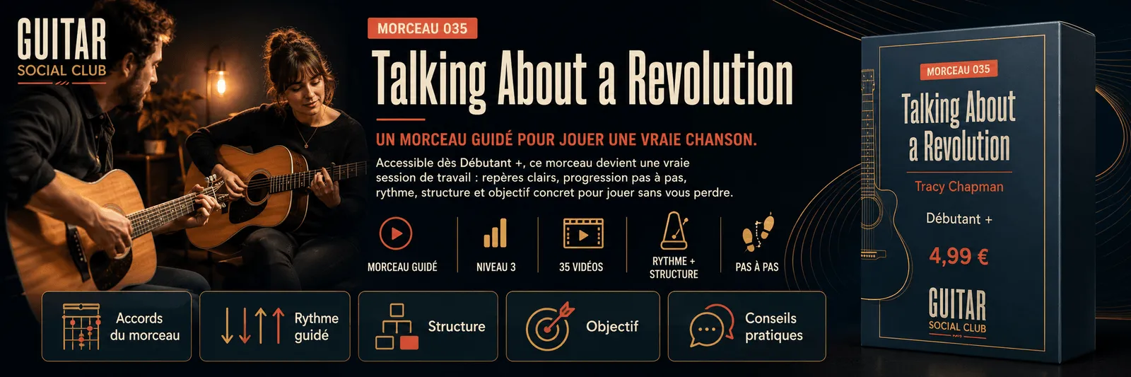 Talkin' Bout a Revolution de Tracy Chapman : un morceau guidé pour jouer une vraie chanson au Guitar Social Club