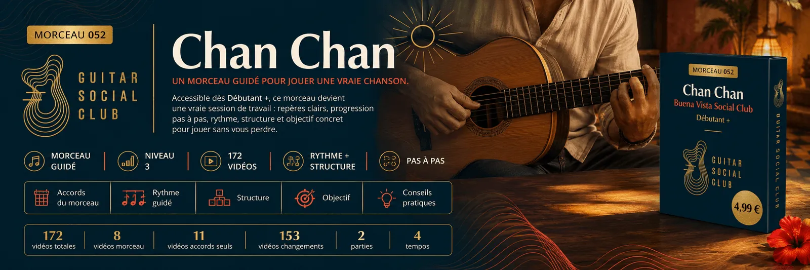 Chan Chan du Buena Vista Social Club : un morceau guidé pour jouer une vraie chanson au Guitar Social Club