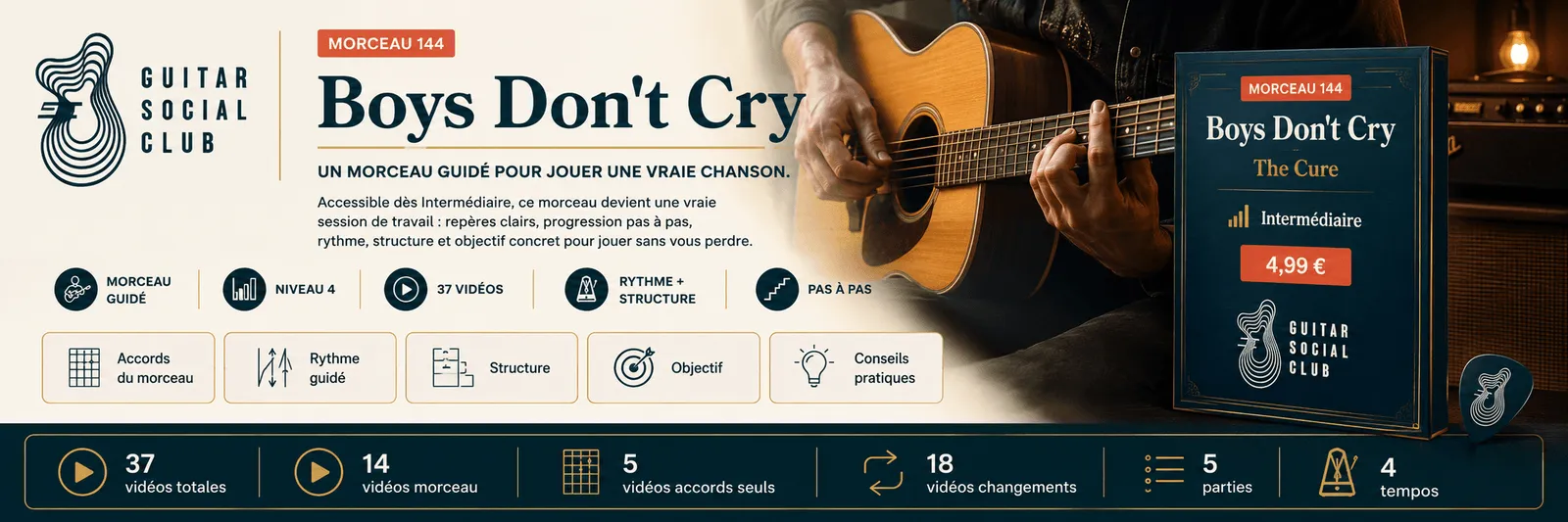 Boys Don't Cry de The Cure : un morceau guidé pour jouer une vraie chanson au Guitar Social Club