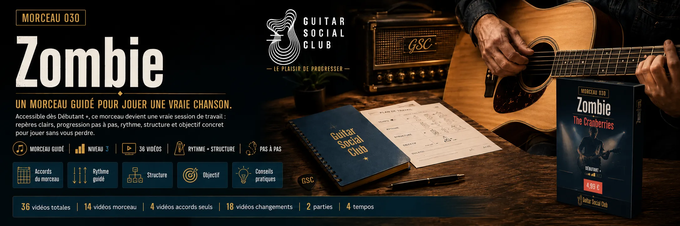 Zombie de The Cranberries : un morceau guidé pour jouer une vraie chanson au Guitar Social Club