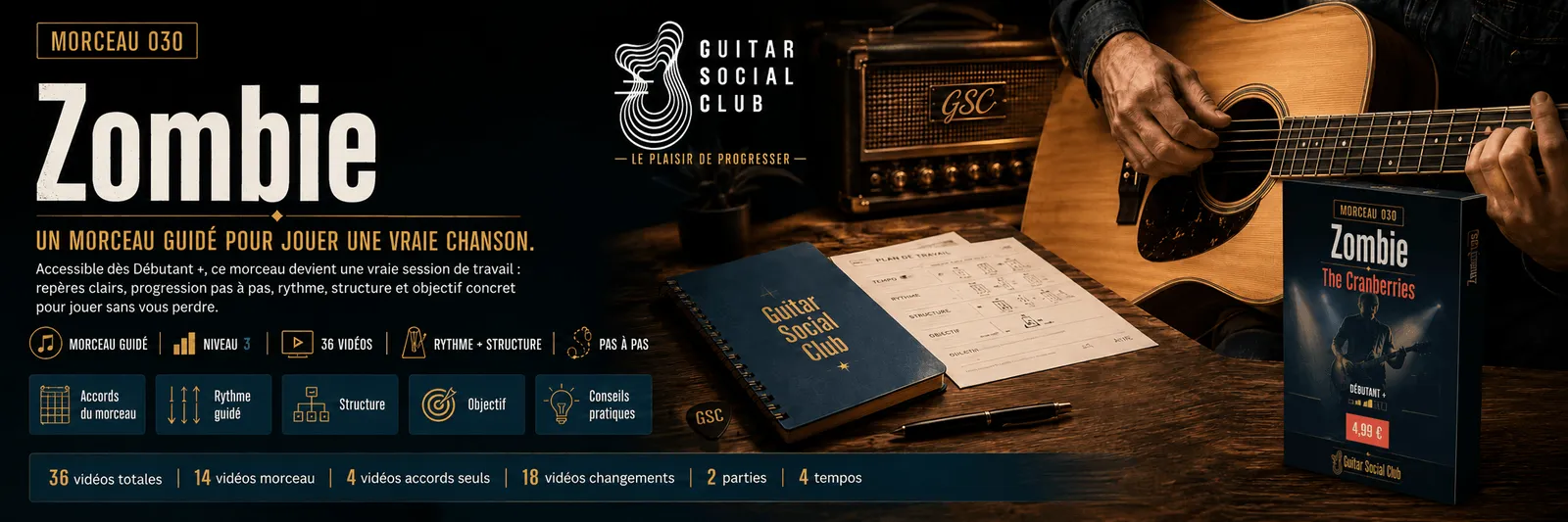 Zombie de The Cranberries : un morceau guidé pour jouer une vraie chanson au Guitar Social Club