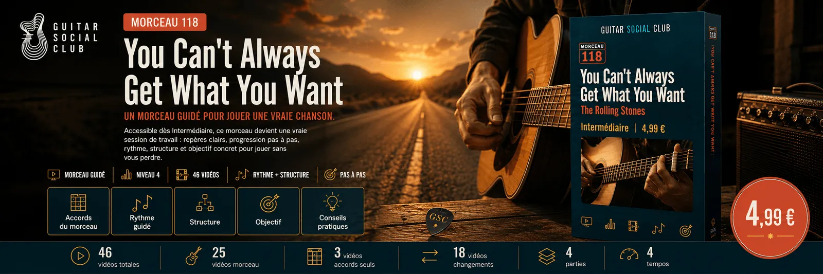 You Can't Always Get What You Want de The Rolling Stones : un morceau guidé pour jouer une vraie chanson au Guitar Social Club