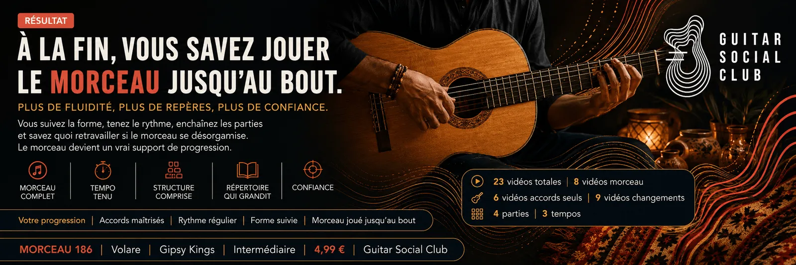 Le résultat : à la fin, tu sais jouer Volare jusqu'au bout avec plus de fluidité et de confiance