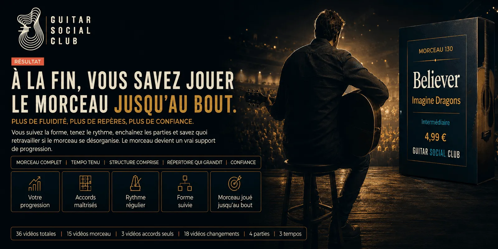 Le résultat : à la fin, tu sais jouer Believer jusqu'au bout avec plus de fluidité et de confiance