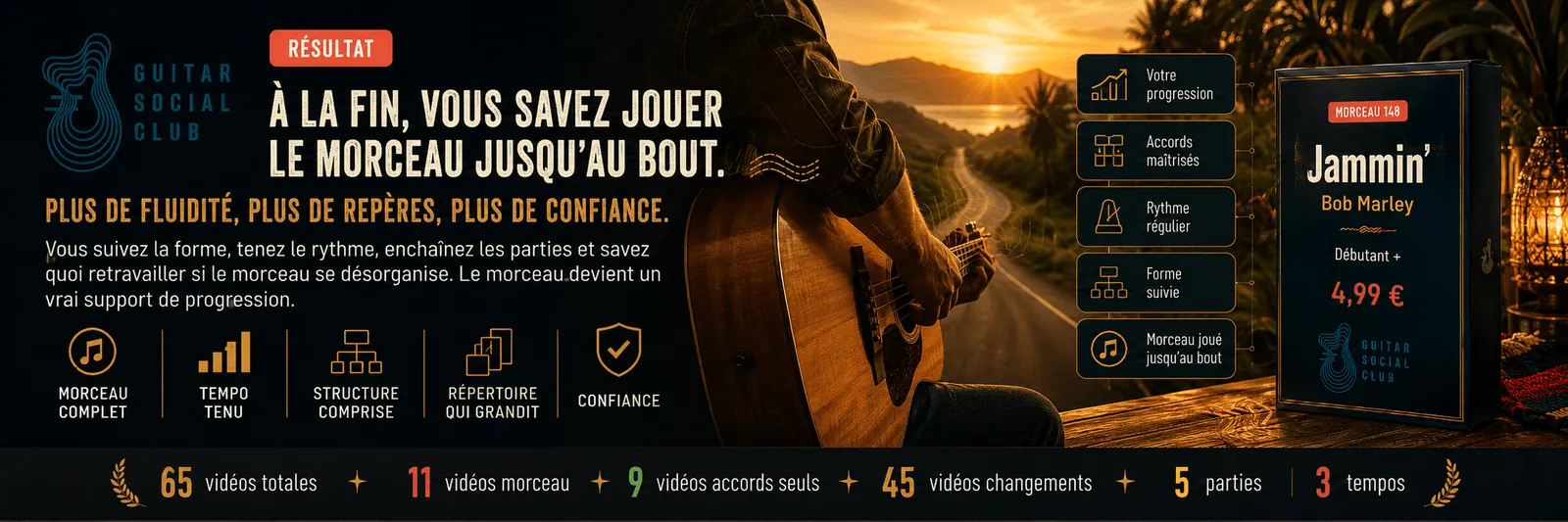 Le résultat : à la fin, tu sais jouer Jammin' jusqu'au bout avec plus de fluidité et de confiance