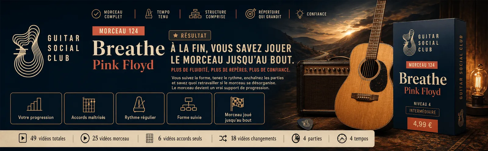 Le résultat : à la fin, tu sais jouer Breathe jusqu'au bout avec plus de fluidité et de confiance