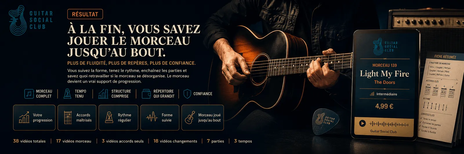 Le résultat : à la fin, tu sais jouer Light My Fire jusqu'au bout avec plus de fluidité et de confiance