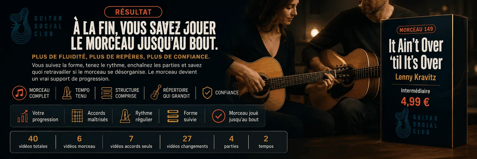 Le résultat : à la fin, tu sais jouer It Ain't Over 'til It's Over jusqu'au bout avec plus de fluidité et de confiance