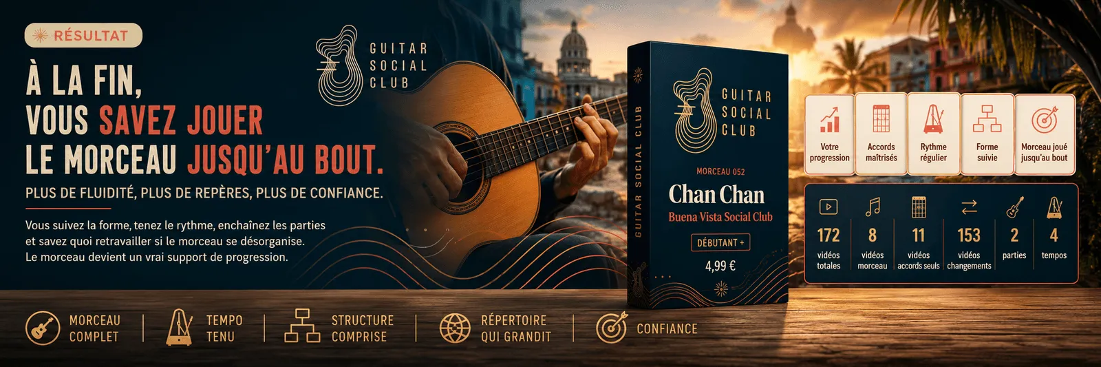 Le résultat : à la fin, tu sais jouer Chan Chan jusqu'au bout avec plus de fluidité et de confiance