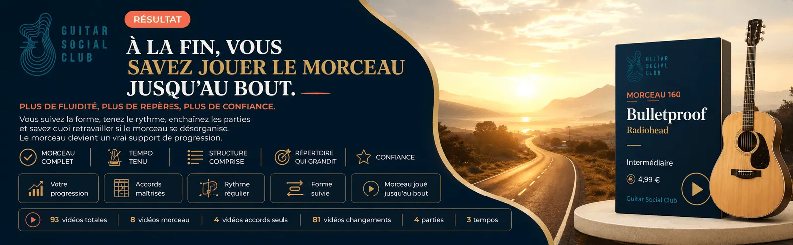 Le résultat : à la fin, tu sais jouer Bulletproof jusqu'au bout avec plus de fluidité et de confiance