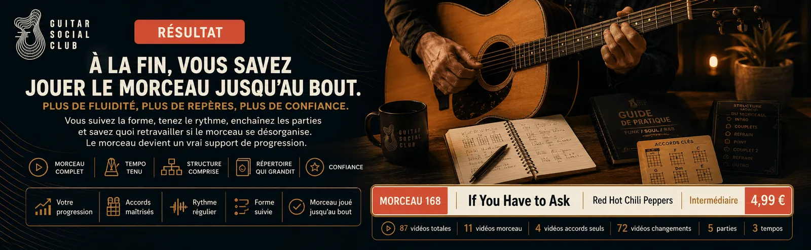 Le résultat : à la fin, tu sais jouer If You Have to Ask jusqu'au bout avec plus de fluidité et de confiance