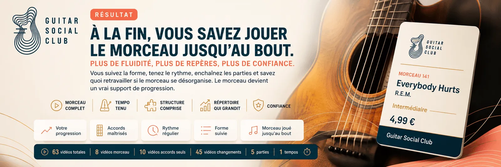 Le résultat : à la fin, tu sais jouer Everybody Hurts jusqu'au bout avec plus de fluidité et de confiance