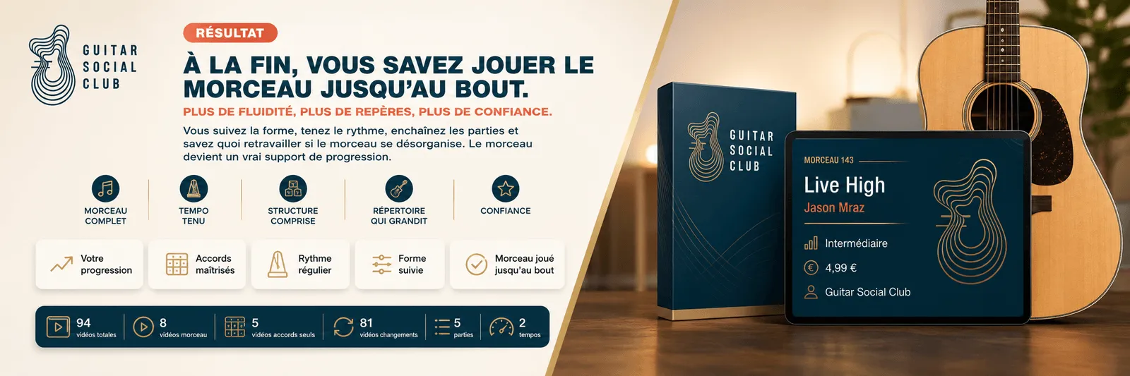 Le résultat : à la fin, tu sais jouer Live High jusqu'au bout avec plus de fluidité et de confiance