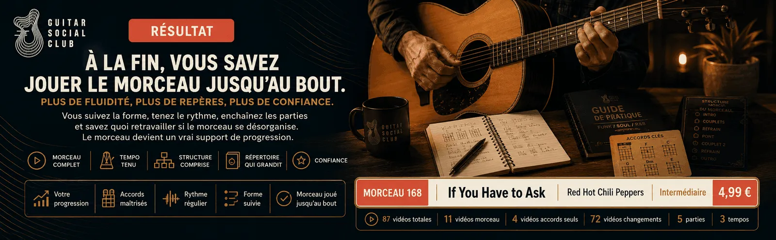 Le résultat : à la fin, tu sais jouer If You Have to Ask jusqu'au bout avec plus de fluidité et de confiance