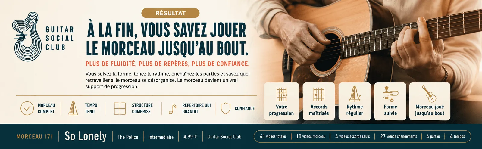 Le résultat : à la fin, tu sais jouer So Lonely jusqu'au bout avec plus de fluidité et de confiance