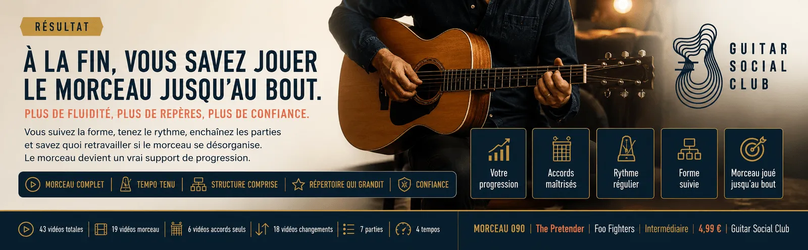 Le résultat : à la fin, tu sais jouer The Pretender jusqu'au bout avec plus de fluidité et de confiance