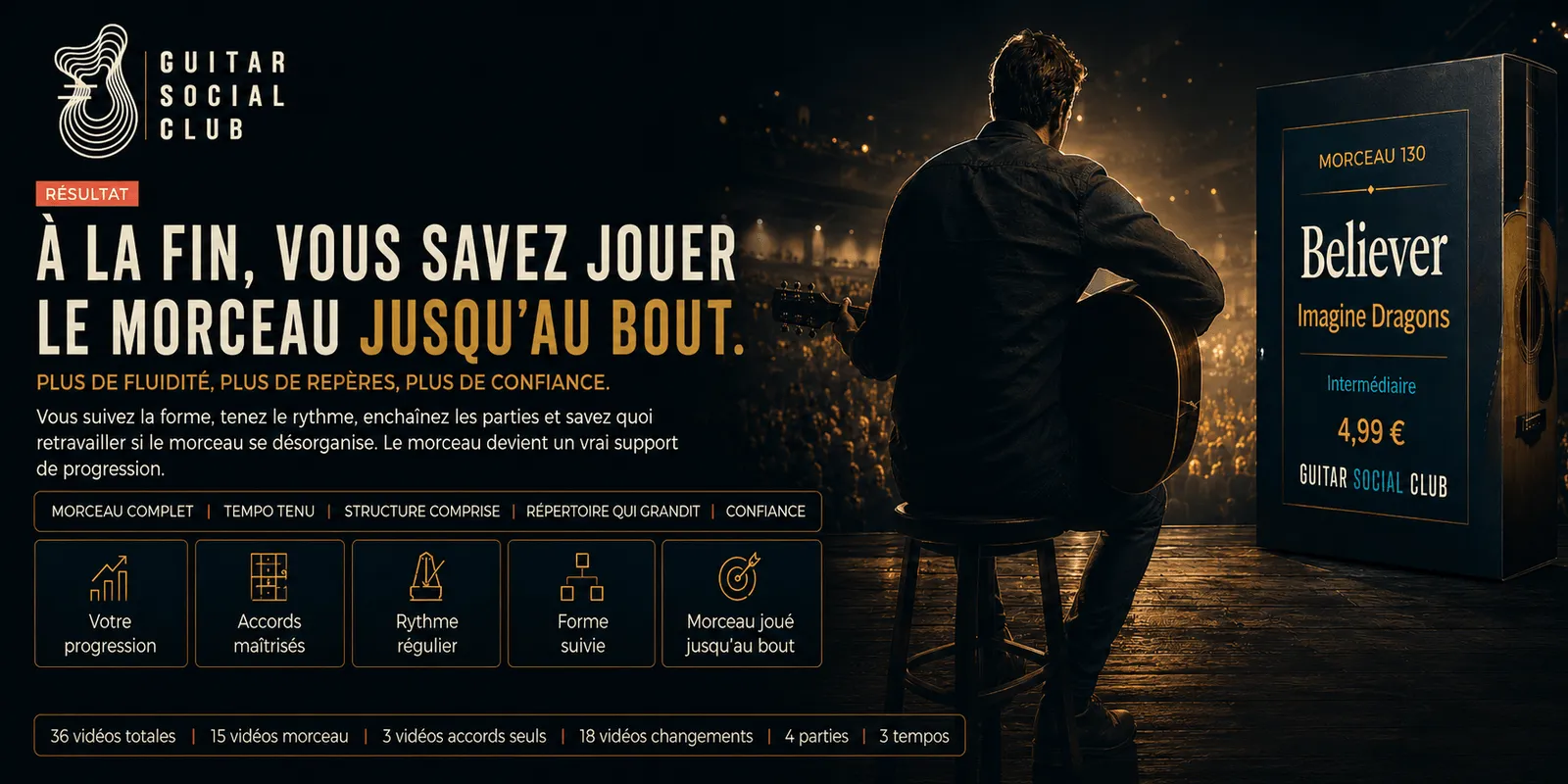 Le résultat : à la fin, tu sais jouer Believer jusqu'au bout avec plus de fluidité et de confiance