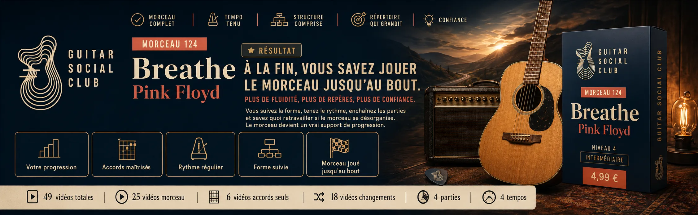 Le résultat : à la fin, tu sais jouer Breathe jusqu'au bout avec plus de fluidité et de confiance
