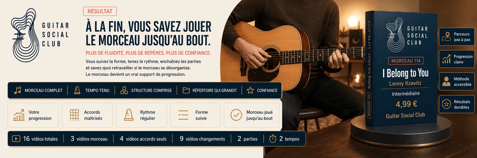 Le résultat : à la fin, tu sais jouer I Belong to You jusqu'au bout avec plus de fluidité et de confiance