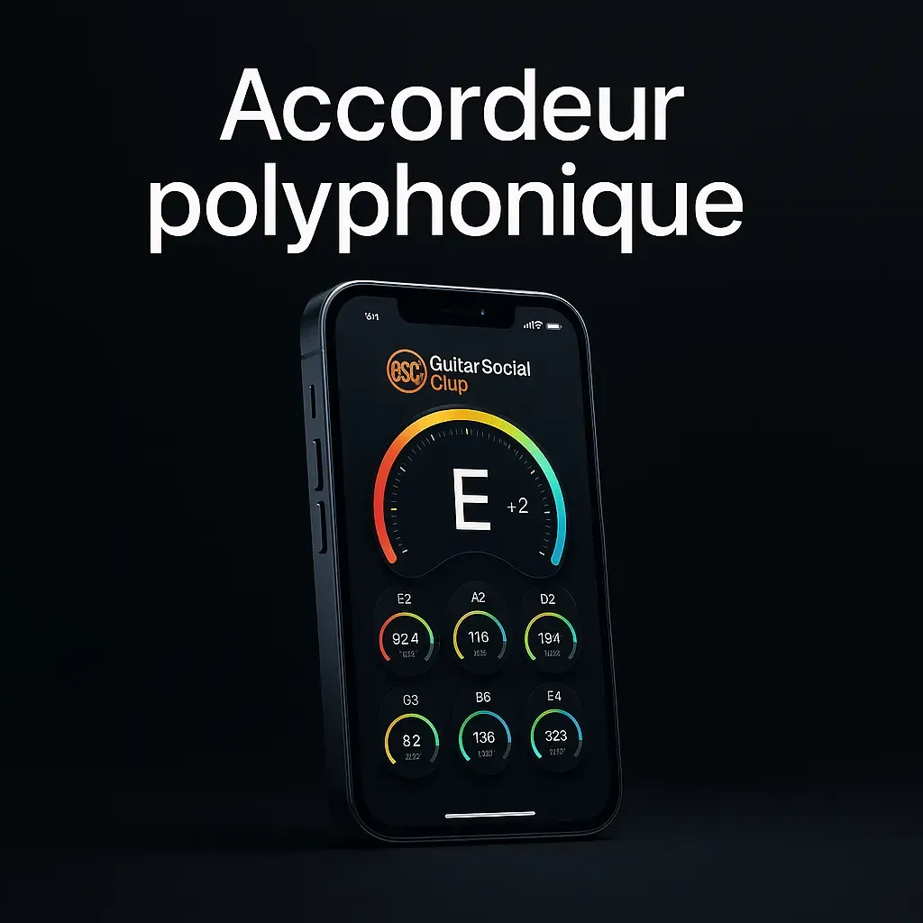 Accordeur polyphonique guitare en ligne -- controle multi-cordes en un strum