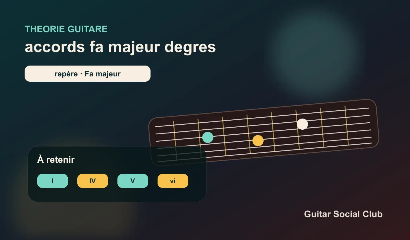 Accords et degrés de Fa majeur à la guitare