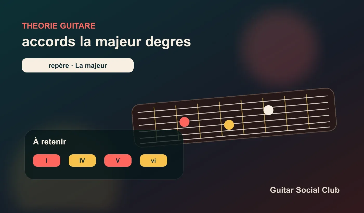 Accords et degrés de La majeur à la guitare
