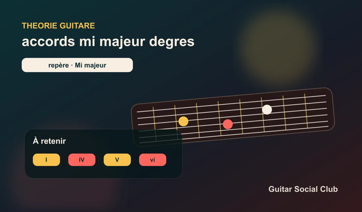 Accords et degrés de Mi majeur à la guitare