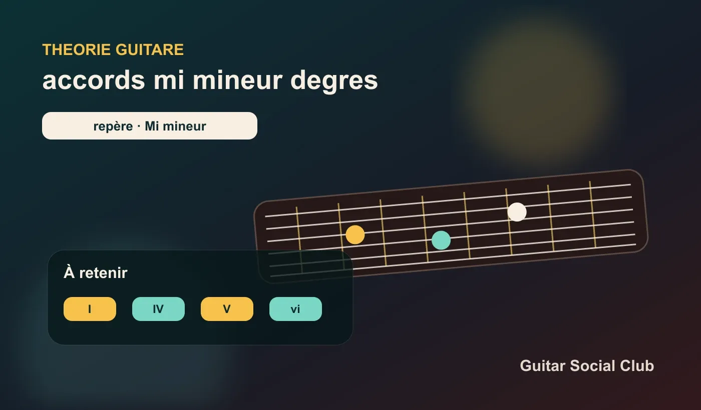 Accords et degrés de Mi mineur à la guitare