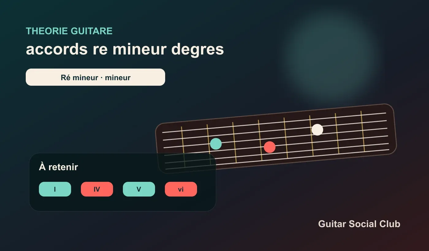 Accords et degrés de Ré mineur à la guitare