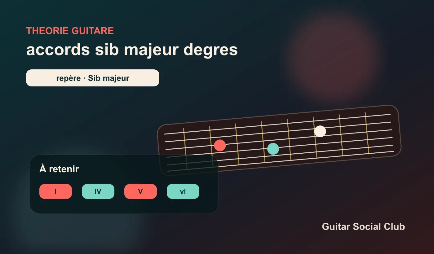 Accords et degrés de Sib majeur à la guitare