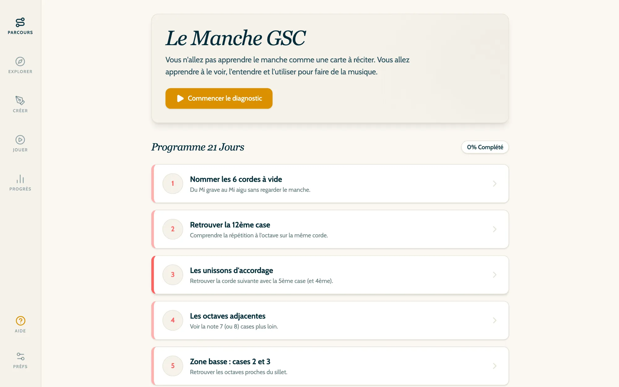 Écran réel de l’app compagnon : Le programme 21 jours, jour par jour