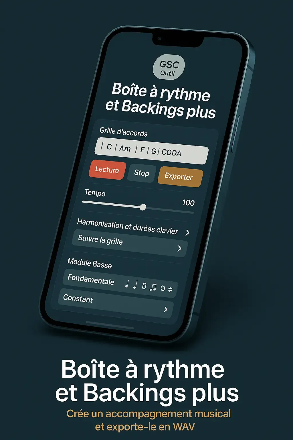 Boîte à rythmes en ligne gratuite — patterns batterie, tempo/swing, export WAV