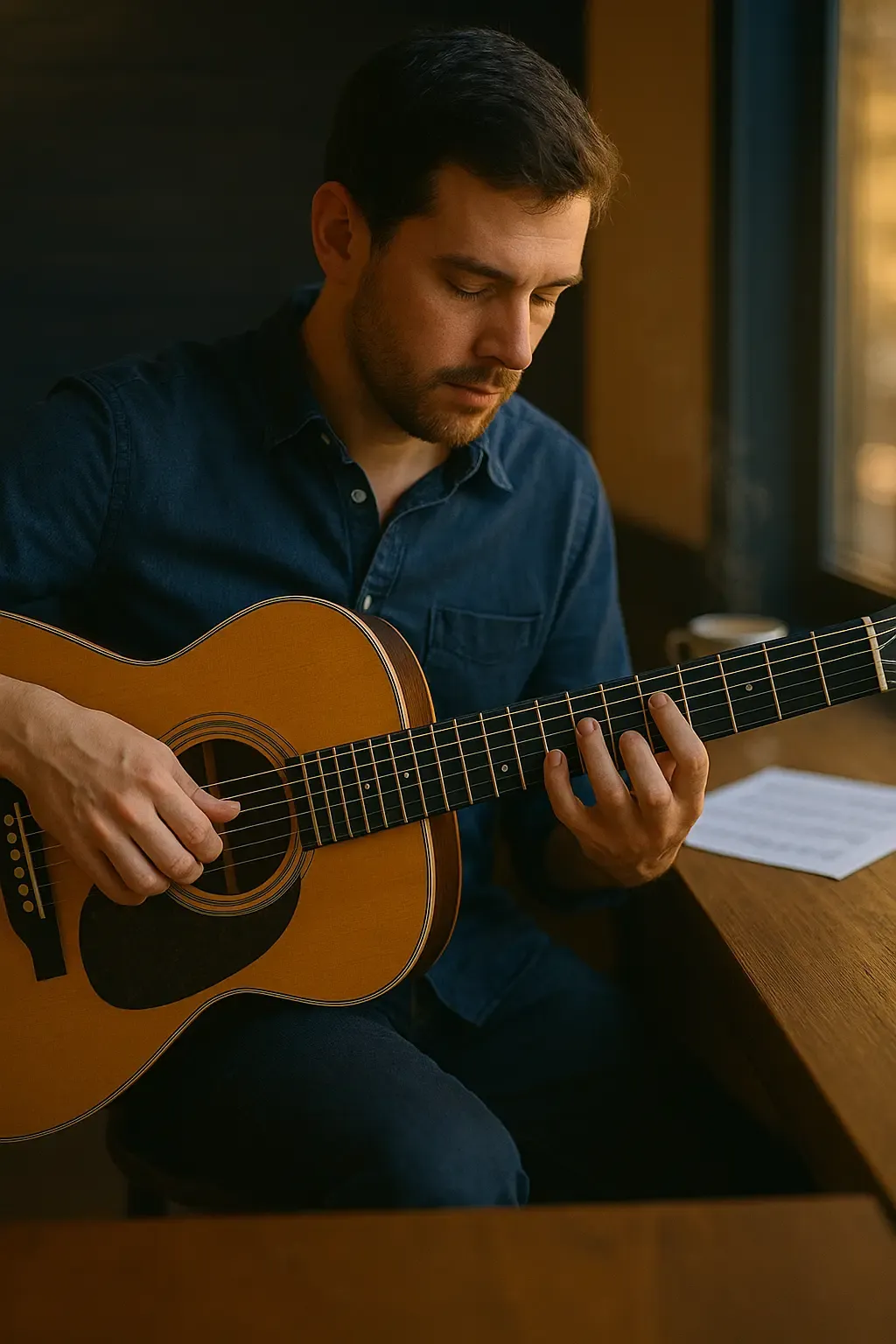 C6 bossa chord-melody : mélodie claire et basse régulière sur guitare