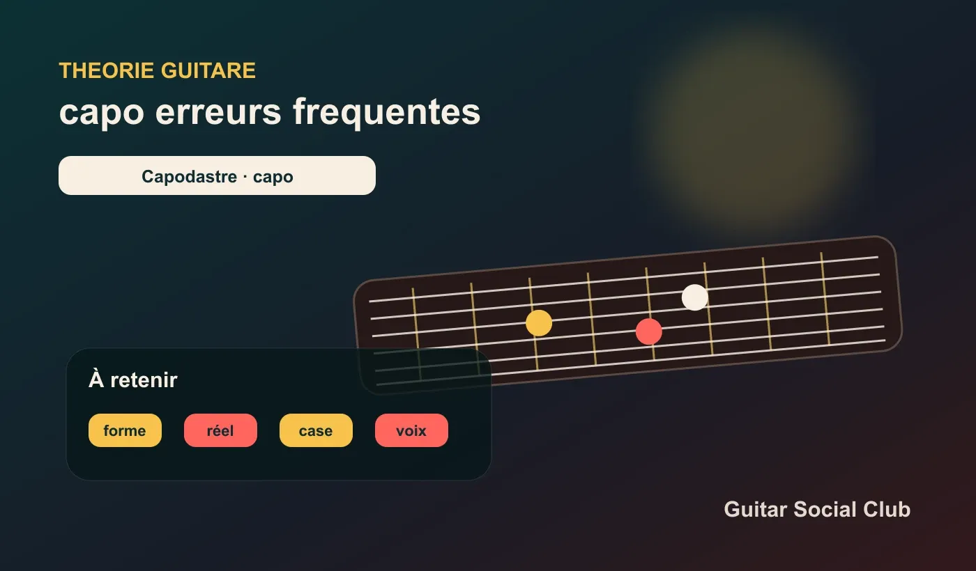 Erreurs fréquentes avec capo : formes jouées et accords réels