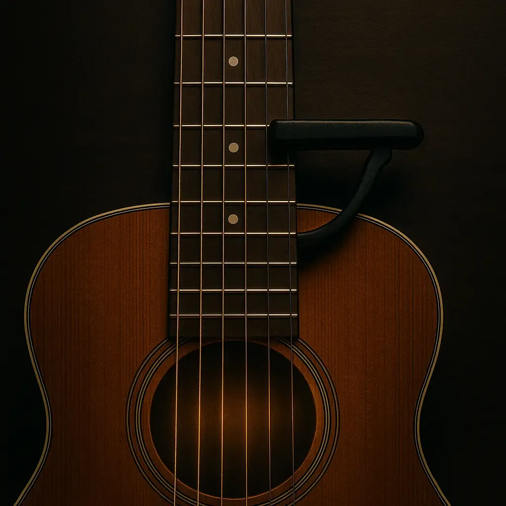 Capodastre partiel bloquant trois cordes pour un capo partiel open tuning hybride