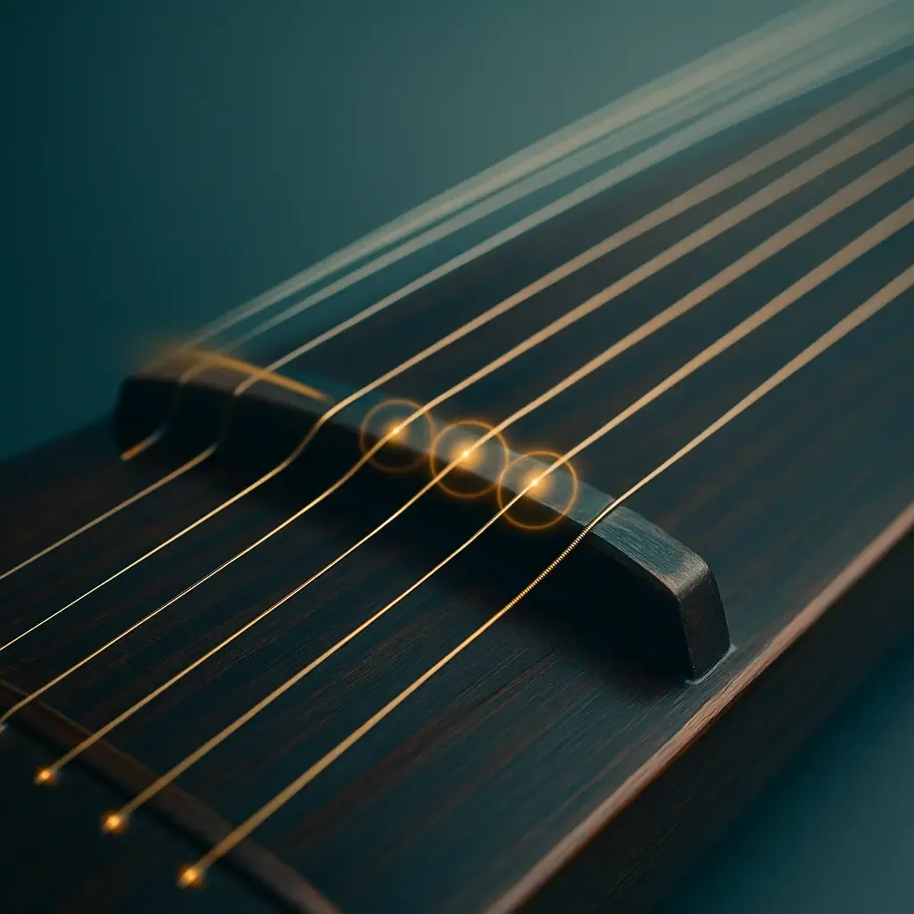 Cithare guzheng : caisse plate, 21 cordes et accordage pentatonique