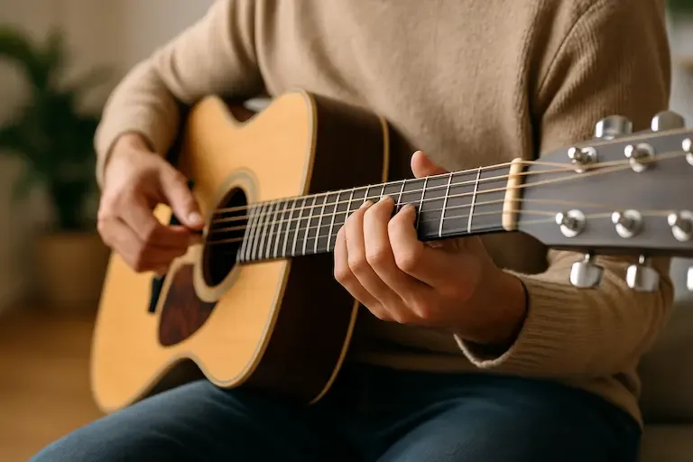 Changer d'accords guitare rapidement — coordination des deux mains