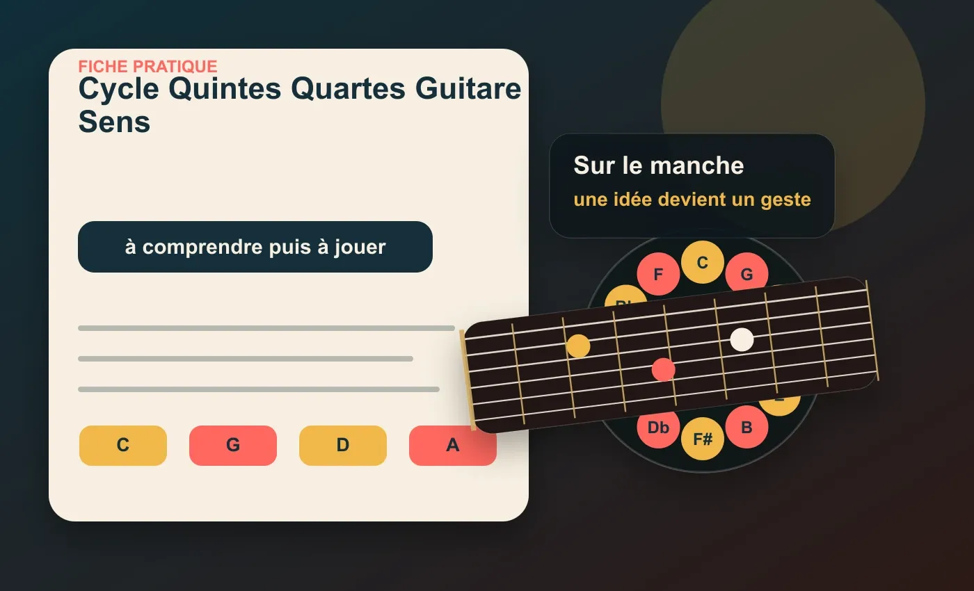 Cycle des quintes et cycle des quartes à la guitare