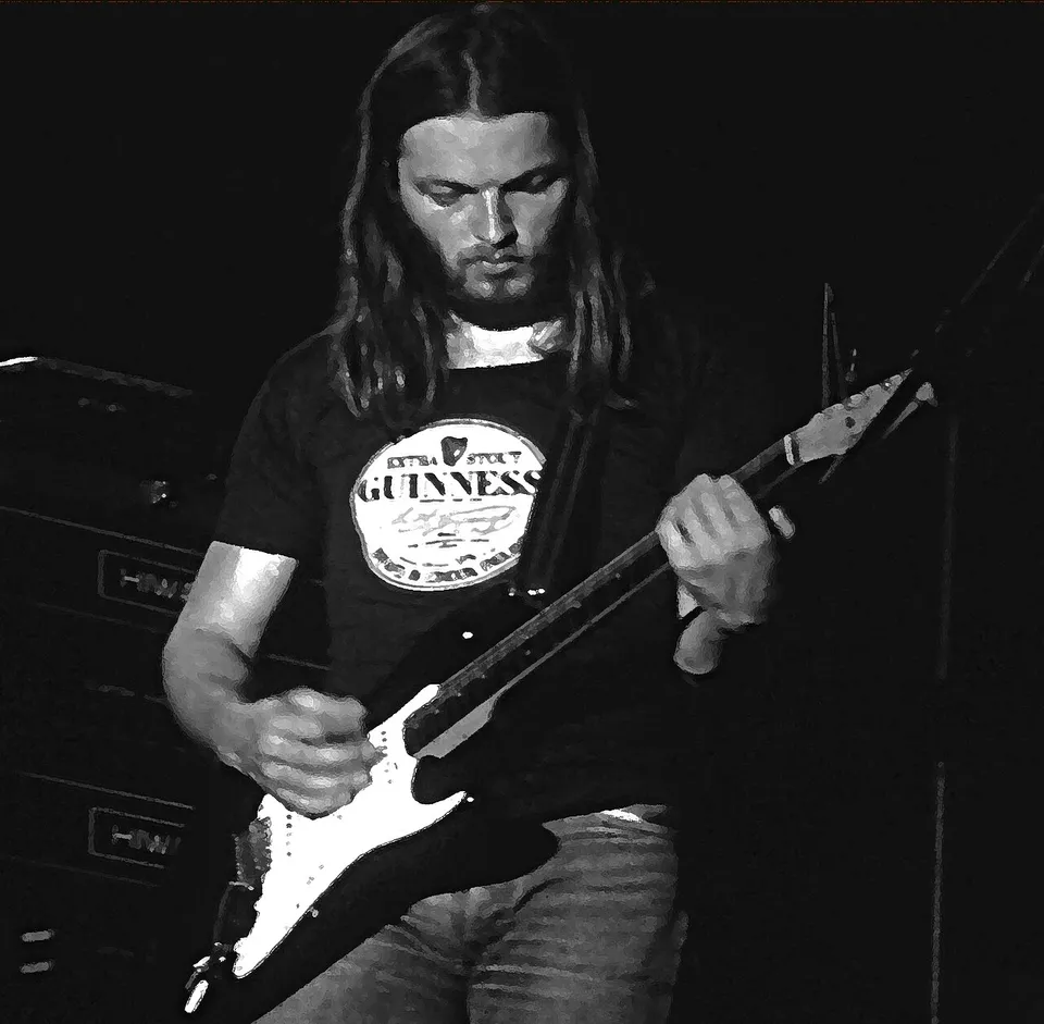 David Gilmour avec sa Stratocaster