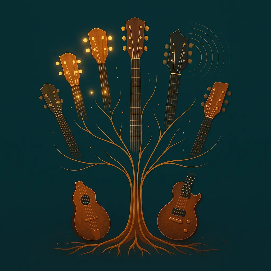 Guitaristes sur scène explorant des accordages alternatifs et open tunings