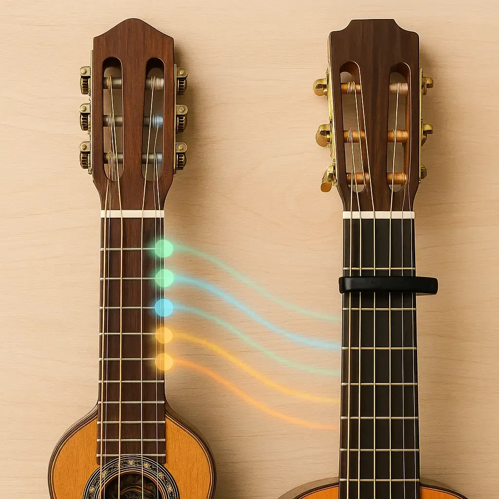 Simuler le charango sur guitare : capo 7 ou tuning G C E A E