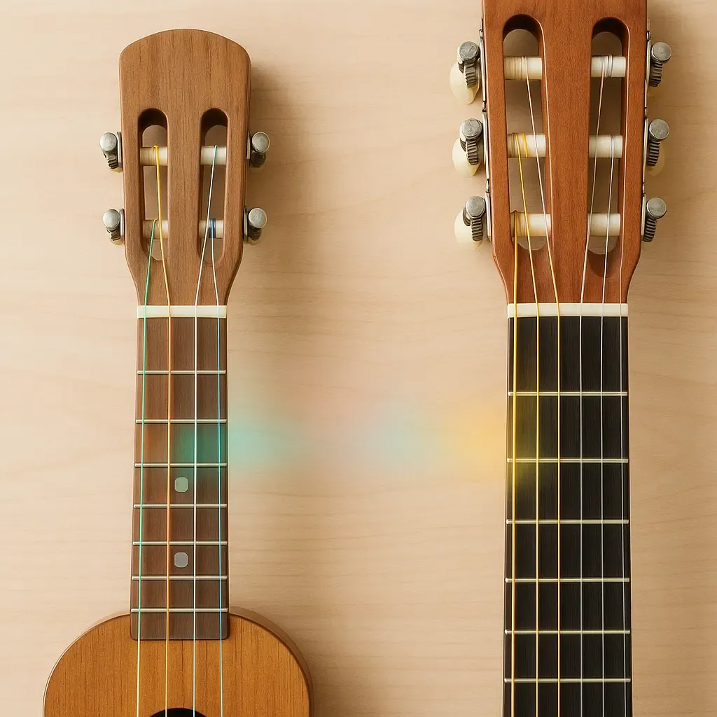 Transposer le cuatro sur guitare : retrouver A D F# B