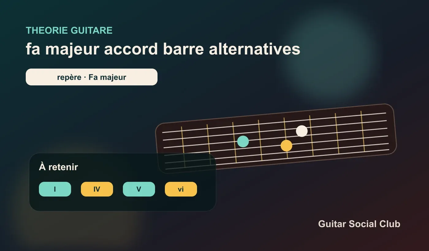 Fa majeur à la guitare : barré et alternatives