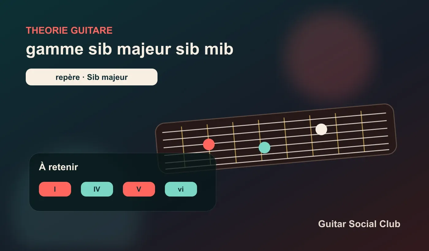 Gamme de Sib majeur à la guitare avec Sib et Mib