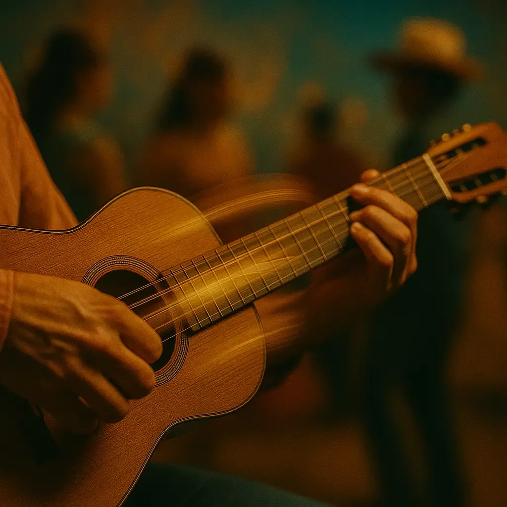 Joropo joué au cuatro : alternance 3/4 et 6/8